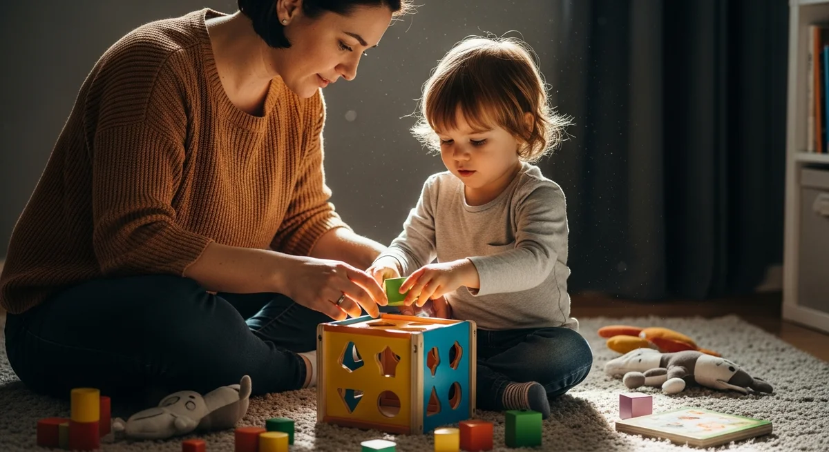 Parent and child connecting through play